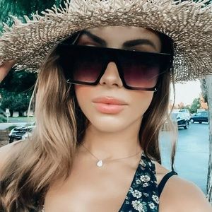 Black Square Flat Top Sunglasses